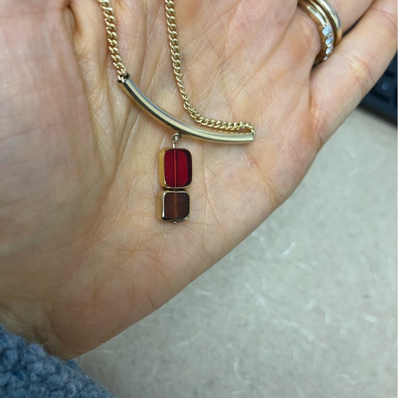 I. Ronni Kappos Elegant Gold and Red Pendant Necklace for Of a Kind - Picture 3 of 5